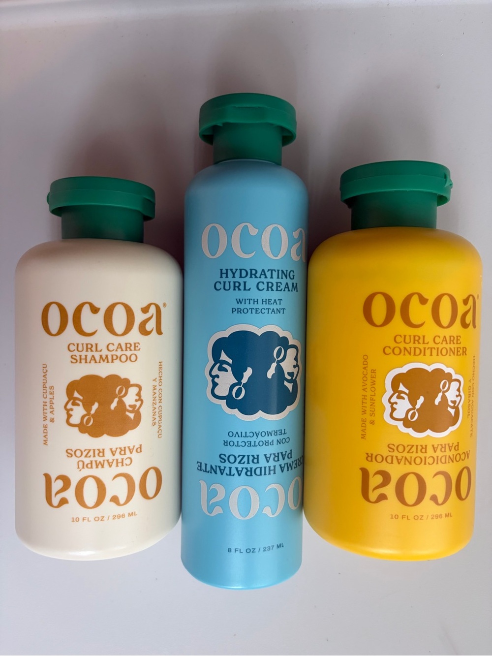 Ocoa Curl Care Products-Full Size 8oz Shampoo/Conditioner, 10oz Curl Cream New